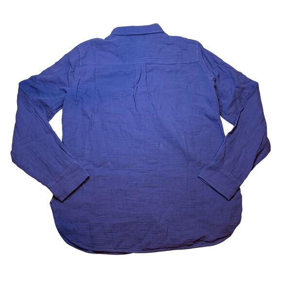 J.Crew Factory Double Gauze Button Up Shirt Blue Small NWT Cotton - Picture 4 of 6